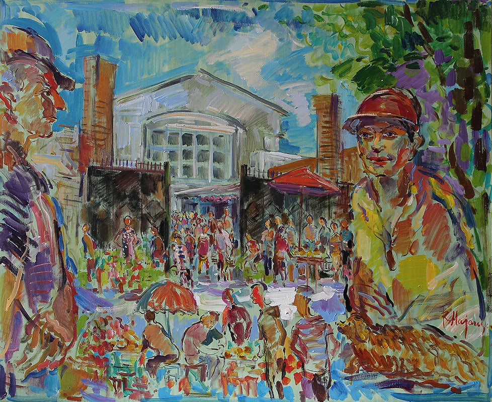 RUGPJŪTIS ZANAVYKŲ TURGUJE - Tapytojas Raimundas Majauskas Drobė/Akrilas 90x110cm
