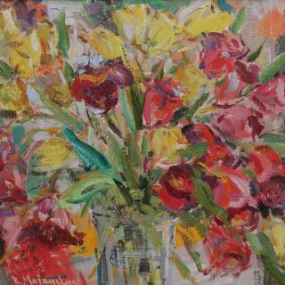 NATIURMORTAS SU TULPĖMIS